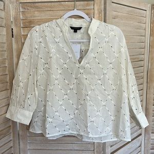 Banana Republic size Small NWT Ivory Puff Sleeve